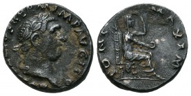 Vitelio. Denario-Denarius. 69 d.C. Roma. (Spink-2200). (Ric-107). Rev.: PONT MAXIM. Ag. 3,44 g. Escasa. MBC. Est...100,00.