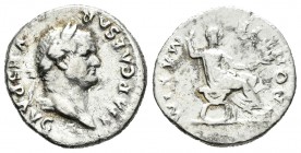 Vespasiano. Denario-Denarius. 74 d.C. Roma. (Spink-2306). (Ric-84). Rev.: PONTIF MAXIM. Ag. 2,86 g. BC+. Est...35,00.