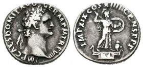 Domiciano. Denario-Denarius. 89 d.C. Roma. (Spink-2732 variante). Rev.: IMP XIX COS XIIIII GENS P P P . Ag. 3,32 g. MBC-. Est...40,00.