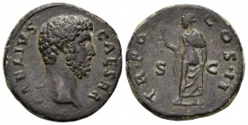 Aelio. As. 137 d.C. Roma. (Spink-3993). (Ric-1067). Rev.: TR POT COS II SC. Spes avanzando a izquierda con una flor y sujetando su vestido. Ae. 10,81 ...
