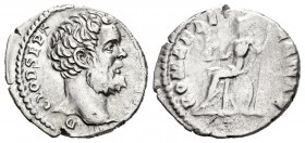 Clodio Albino. Denario-Denarius. 194 d.C. Roma. (Spink-6146). (Ric-11a). Rev.: ROMAE AE(T)ERNAE. Roma sentada a izquierda con palladium y lanza, debaj...
