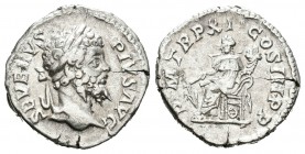 Septimio Severo. Denario-Denarius. 203 d.C. Roma. (Spink-6334). Rev.: P M TR P XI COS III P P. Fortuna sentad a izquierda. Ag. 3,05 g. MBC/MBC-. Est.....