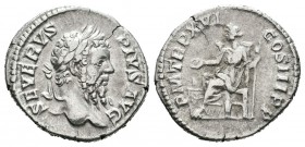Septimio Severo. Denario-Denarius. 208 d.C. Roma. (Spink-6344). (Ric-514). Rev.: P M TR P XVI COS III P P. Concordia entronada con cetro y pátera. Ag....