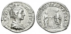 Plautilla. Denario-Denarius. 202 d.C. Roma. (Spink-7069). (Ric-361). Rev.: CONCORDIA AETERNAE. Caracalla y Plautilla dándose la mano. Ag. 3,21 g. MBC+...