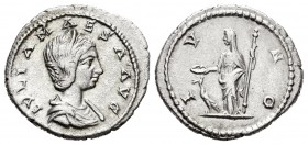 Julia Maesa. Denario-Denarius. 218-20 d.C. Roma. (Spink-7750). (Ric-254). Rev.: IVNO. Juno en pie a izquierda con plato y cetro . Ag. 2,91 g. Acuñació...