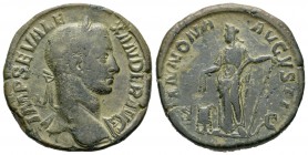 Alejandro Severo. Sestercio-Sestertius. 226 d.C. Roma. (Spink-7963). (Ric-549). Rev.: ANNONA AVGVSTI S C. Ae. 19,93 g. MBC-/MBC. Est...60,00.