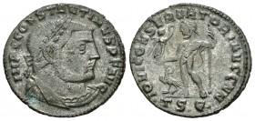 Constantino I. Follis. 312-13 d.C. Tesalónica. (Spink-15972). (Ric-519). Rev.: IOVI CONSERVATORI AVGG NN. Júpiter en pie a izquierda con cetro y Victo...