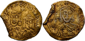 Theophilus (829 - 842): Gold-Solidus 829/842, Constantinopel, Theophil von vorn / Michael und Constantinus nebeneinander, 4,24 g, Sommer 31.2, Sear 16...