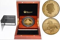 Australien: Elizabeth II. 1952-2022: 500 Dollars 2014, ”The Australian Stockhorse” der Perth Mint. 5 OZ 999,9/1000 Gold, Feingewicht 155,533 g, in ori...