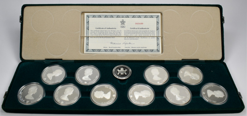 Kanada: Olympische Spiele Calgary 1988: 10 x 20 Dollars Gedenkmünzen 1985-1987, ...