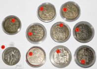 Peru: Lot 10 x Un Sol Silbermünzen 1864-1934. Unterschiedliche Qualitäten von ss - vz.
 [differenzbesteuert]