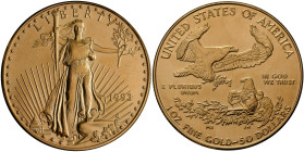 Vereinigte Staaten von Amerika: 50 Dollars 1993, 1 OZ American Eagle / Walking Liberty, KM# 219, Friedberg B1. 33,94 g, 917/1000 Gold (1 OZ Fein).
 [...