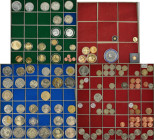 Alle Welt: 8 lose Münzblätter, darunter russisches Zarenreich mit Kopeken aus Kupfer und Silber, teils überdurchschnittlich erhalten, Blatt mit 1 Guld...