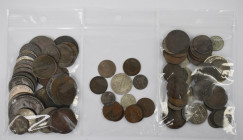 Altdeutschland und RDR 1800 - 1871: Über 100 Kleinmünzen aus Kupfer und Silber der verschiedenen Ländereien im RDR. Die meisten Münzen sind 1800 bis 1...
