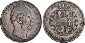 Mecklenburg-Schwerin: Friedrich Franz II. 1842-1883: Taler 1867 / Gedenktaler auf das 25. Regierungsjubiläum. AKS 55, Jaeger 59, Thun 215. Kratzer, se...