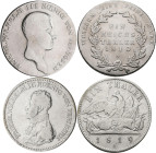 Preußen: Friedrich Wilhelm III. 1797-1840: Taler 1813 A (Reichstaler), AKS 11, Jaeger 33, dabei noch Taler 1819 A, AKS 13, Jaeger 37. Beide gereinigt,...