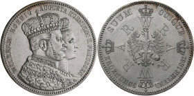 Preußen: Wilhelm I. 1861-1888: Krönungstaler 1861, AKS 116, Jaeger 87. Feinste Kratzer, winziger Randfehler, sonst vorzüglich - Stempelglanz.
 [diffe...