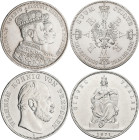 Preußen: Wilhelm I. 1861-1888: Taler 1861 (Krönungstaler) Wilhelm mit Augusta, AKS 116, dazu Taler 1871 (Siegestaler), AKS 118. Sehr schön - vorzüglic...