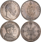 Preußen: Wilhelm I. 1861-1888: Taler 1861 (Krönungstaler) Wilhelm mit Augusta, AKS 116, dazu Taler 1871 (Siegestaler), AKS 118, beide sehr schön - vor...