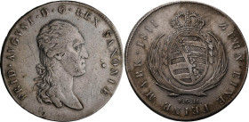 Sachsen: Friedrich August I. 1806-1827: Taler 1811 (Konventionstaler) SGH Dresden. 27,82 g. AKS 12b, Davenport 854, Jaeger 12. Schrötllingsfehler, Pic...
