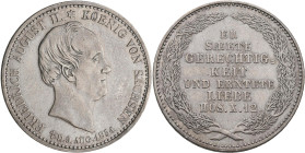 Sachsen: Friedrich August II. 1836-1854: 1/3 Taler 1854. Auf seinen Tod. ER SÆETE GERECHTIGKEIT UND ERNTETE LIEBE HOS. X. 12. 8,32 g. AKS 119, Jaeger ...