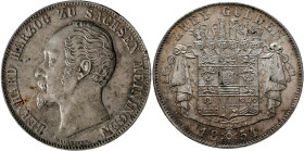 Sachsen-Meiningen: Bernhard II. Erich Freund 1803-1866: Doppelgulden 1854 (Zwey Gulden). AKS 183, Jaeger 445. Kleine Kratzer und Randfehler, sonst vor...