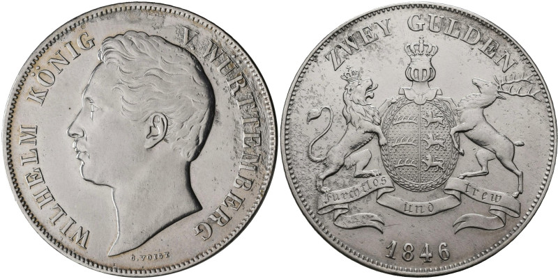 Württemberg: Wilhelm I. 1816-1864: Doppelgulden 1846 (Zwey Gulden), AKS 76, Jaeg...