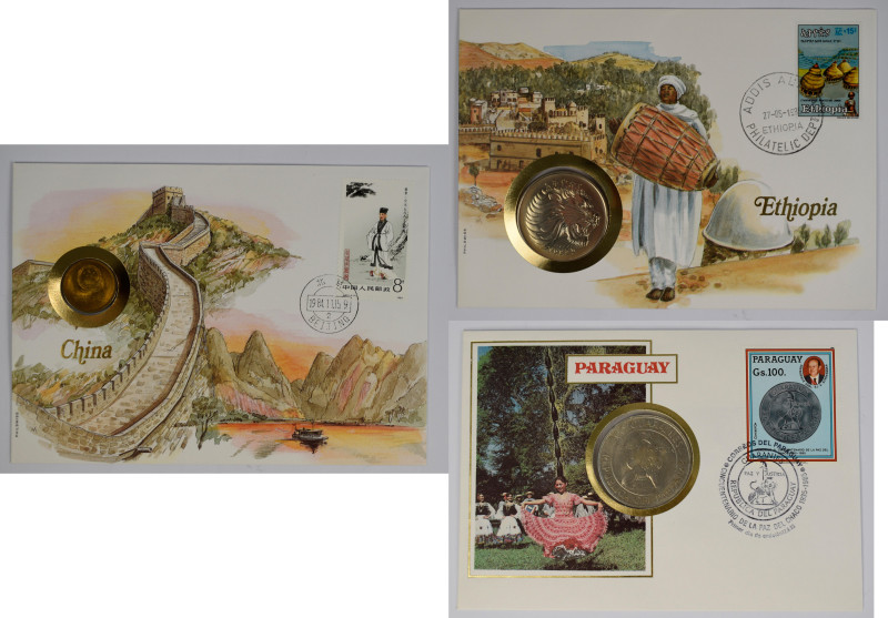 Numisbriefe, Numisblätter: Album International Society of Postmasters mit 36 Num...