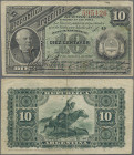 Argentina: Banco National 10 Centavos 1884, signature Roca & Sastre, Q series, P.6, small border tears, margin split, Condition: F-.
 [differenzbeste...