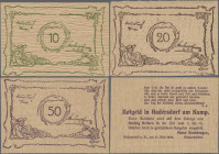 Austria: Hadersdorf am Kamp, Franz Kronberger, 10, 20, 50 h., 17.5.1920, 10 h. waager. geriffelt, 20 und 50 h. senkrecht geriffelt, Erh. I, total 3 Sc...