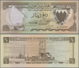Bahrain: Bahrain Currency Board, 1/4 Dinar L.1964, P.2, soft traces from a paper clip lower margin, otherwise perfect, Condition: aUNC/UNC.
 [differe...