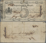 Brazil: Imperio do Brasil, 5 Mil Reis 1833, P.A153, small tears due to ink corrosion, taped on back, Condition: F. Rare!
 [differenzbesteuert]