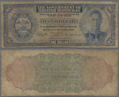 British Honduras: The Government of British Honduras, 1 Dollar 2nd October 1939, P.20, toned paper, margin split and tiny tears at center, Condition: ...
