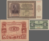 Bulgaria: Lot with 38 banknotes, series 1942-1997 and 7 bonds 1952/54/55, comprising for example 2x 500 and 5.000 Leva 1942 (P.60, 62, F/F+), Balkan T...