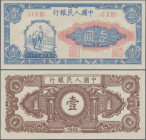 China: Peoples Bank of China, first series Renminbi 1948, 1 Yuan, P.800, watermark stars, just a soft vertical bend at center, Condition: XF. Rare ori...