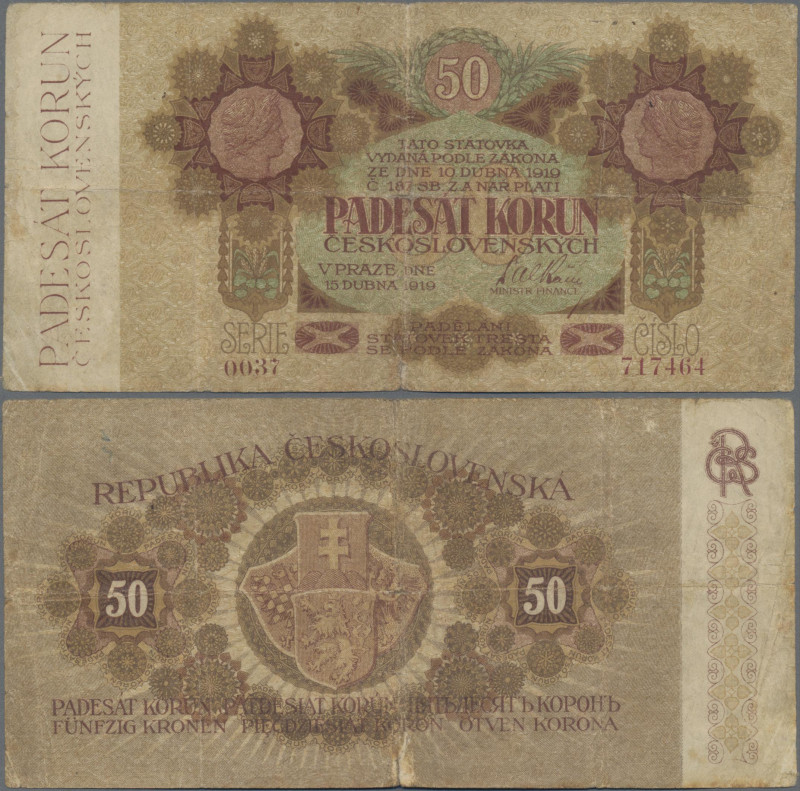 Czechoslovakia: Republika Československá 50 Korun 1919, P.10, still nice with br...