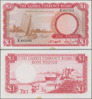 Gambia: The Gambia Currency Board, 1 Pound ND(1965-70), P.2, tiny dent upper right and small stain lower margin, otherwise perfect, Condition: XF+/aUN...