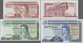 Gibraltar: Government of Gibraltar, set with 3 banknotes, 1986-1988 series, with 1, 5 and 10 Pounds, P.20e, 21b, 22b in UNC condition. (3 pcs.)
 [dif...