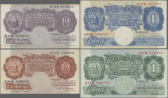 Great Britain: Bank of England, lot with 6 banknotes, series 1947-1955, comprising 10 Shillings ND(1940-48) with signature K. O. Peppiatt (P.366, XF, ...