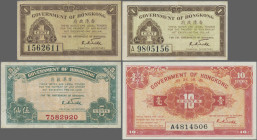 Hong Kong: Government of Hong Kong, very nice group of 9 small size notes, series ND(1940-1965), comprising 2x 1 Cent ND(1941) (P.313a,b, VF, XF), 5 C...
