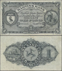 Isle of Man: Martins Bank Limited, 1 Pound 1st May 1953, P.19b, slightly toned paper and minor margin split, Condition: F/F+.
 [differenzbesteuert]