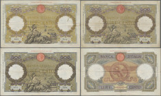 Italy: set of 3 notes 100 Lire 1935/35/36 P. 55, all used with folds, border tears possible, mostly pressed but still strongness in paper and original...