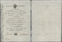 Italy: Banco Giro di Venezia, 10 Ducati 1798, P.S181, great original shape with a few minor spots and minor margin split, Condition: XF/XF+.
 [differ...