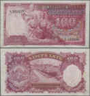 Latvia: Latvijas Banka, 100 Latu 1939, P.22, soft vertical fold at center and tiny tear center right border, Condition: VF/VF+.
 [differenzbesteuert]