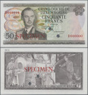 Luxembourg: Grand-Duché de Luxembourg, 50 Francs 1972 SPECIMEN, signature title ”Le Ministre d'État”, P.55s, serial number D000000, Specimen # 006, ti...