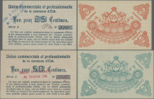 Luxembourg: Eich, Gemeinde, Handels- und Gewerbeverein, 25, 50 Centimes, o. D., Serie A, Erh. I, I-, total 2 Scheine
 [differenzbesteuert]