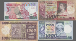 Madagascar: Banky Foiben'ny Repoblika Malagasy / Banque Centrale de la République Malgache, huge lot with 10 banknotes, comprising 50, 100, 1.000 and ...