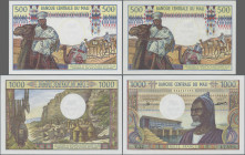 Mali: Banque Centrale du Mali, lot with 3 banknotes, series ND(1970-84), with 500 Francs (P.12a, VF+/XF), 500 Francs (P.12e, UNC) and 1.000 Francs (P....