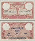 Morocco: Banque d'État du Maroc, 100 Francs 1926, P.14, exceptional nice condition, without pinholes and original wavy French banknote paper, just a f...