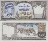 Nepal: Nepal Rastra Bank, 500 Rupees ND(1979-84) with signature: Kalyan Bikram Adhikari, P.27b, PROOF without serial # and handwritten ”Proof N° 816/3...